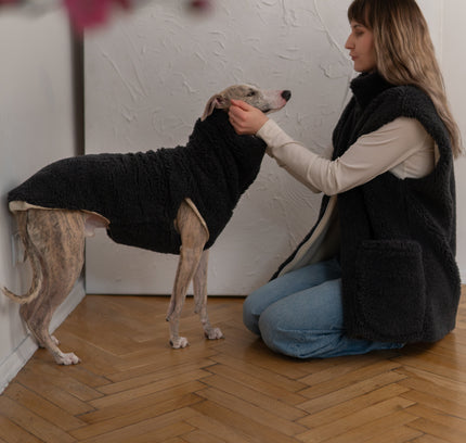 Woolen Dog Vest - Charcoal-1