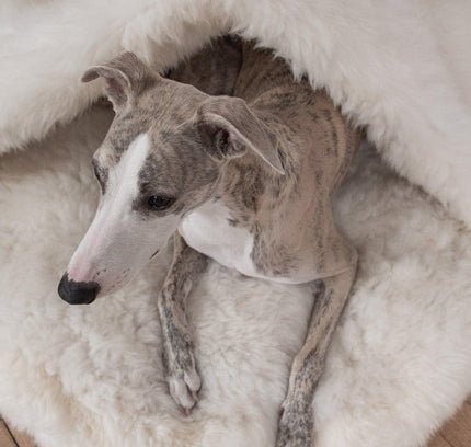 Natural Sheepskin Pet Cave - White-4