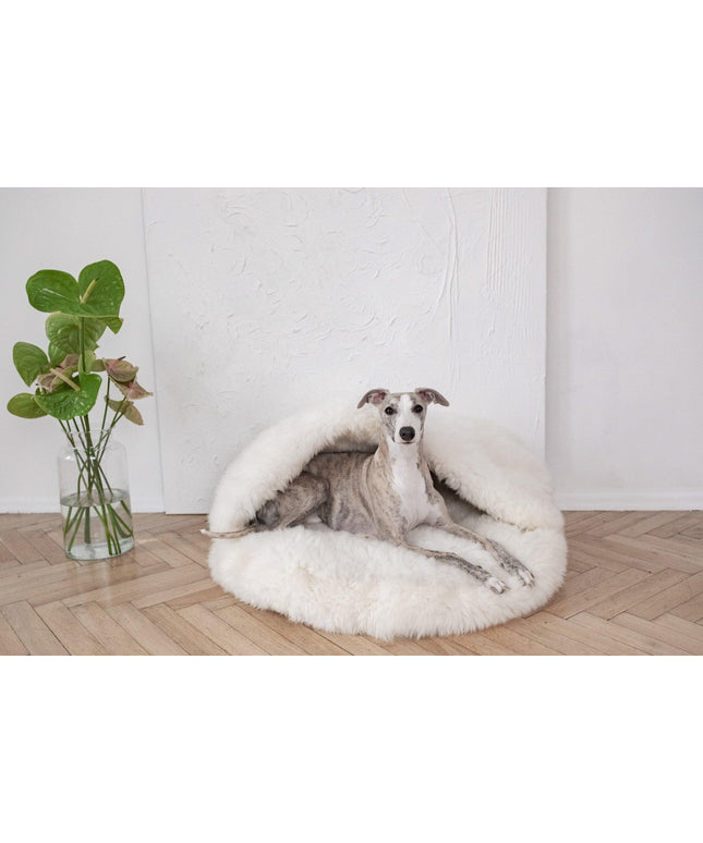 Natural Sheepskin Pet Cave - White-0