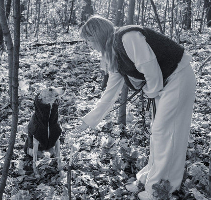 Woolen Dog Vest - Charcoal-4