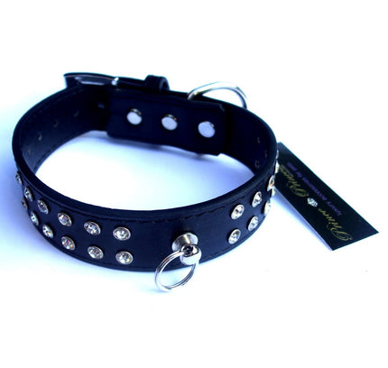Diamante Collar Lead Set - Black-2