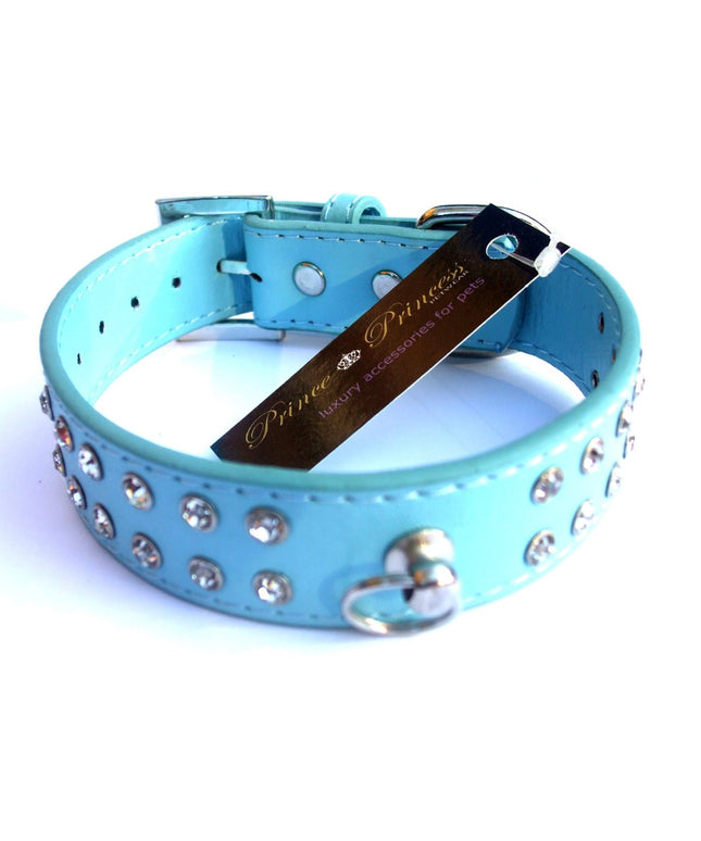 SALE Double Row Diamante Collar - Blue-0
