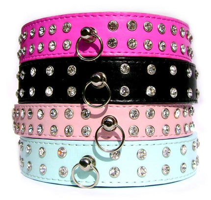 SALE Double Row Diamante Collar - Blue-1