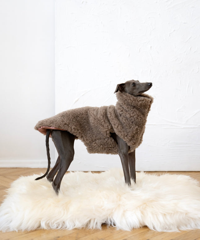 Square or Rectangular Natural Sheepskin Pet Mat - White-2