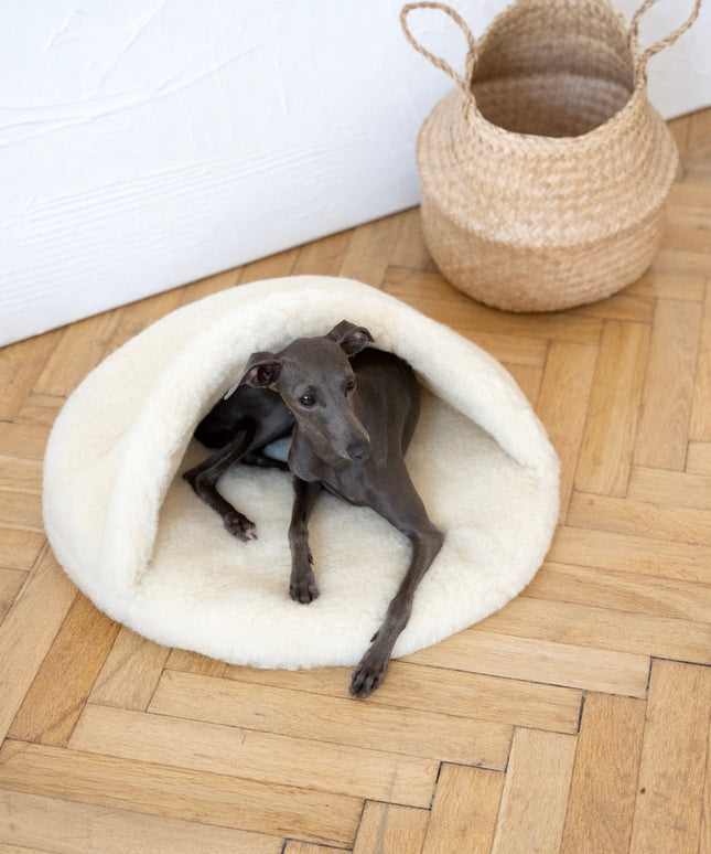 Natural Wool Pet Cave - White-1