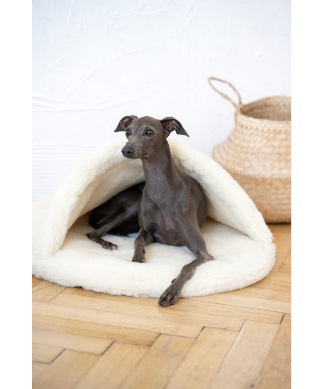 Natural Wool Pet Cave - White-0