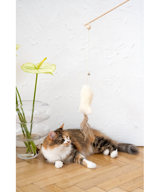 Natural Sheepskin Cat Toy: Fish-0