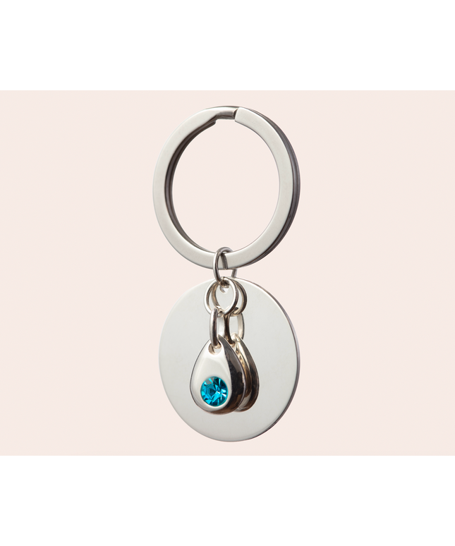 Sterling silver birthstone collar charm-0