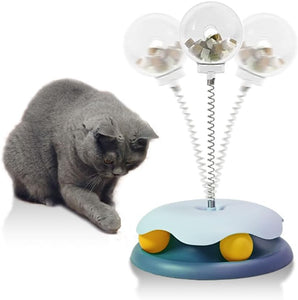 Cat Distributeur de Friandises pour Chat avec Boule sur Rail Conception Anti-Fuite Favorise des Habitudes Alimentaires Saines et Offre du Divertissement Idéal pour les Jeunes Propriétaires d'Animaux
