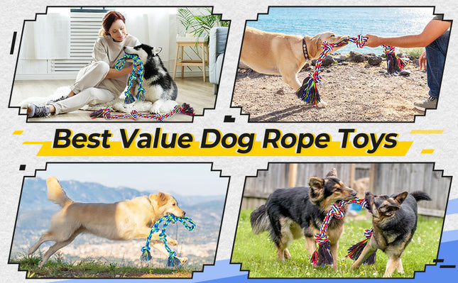Robustes Hundeseilspielzeug für aggressive Kauer, robustes Tauziehen-Hundespielzeug für große, mittelgroße und kleine Hunde