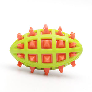 Pet sonore balle de dentition indestructible pour chien Jouets pour chiens mâcheurs agressifs Nettoie les dents des chiens Jeu de lancer pour chien Jouets interactifs pour soulagement de l'anxiété