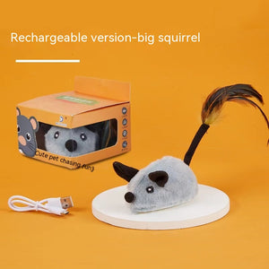 Cat Toy Souris Intelligente en Peluche avec Simulation Sonore Auto-Soulageant l'Ennui