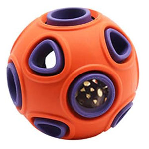 Dog Ball Jouet Chien Jouet Interactif Avec Anneau Clochette Jouets Qui Couinent Balle En Caoutchouc Rebondissante Jeu D'exercice Pour Animaux Balle Puzzle Pour Augmenter Le QI Recherche Attraper Résistant Aux Morsures Jouet À Mâcher