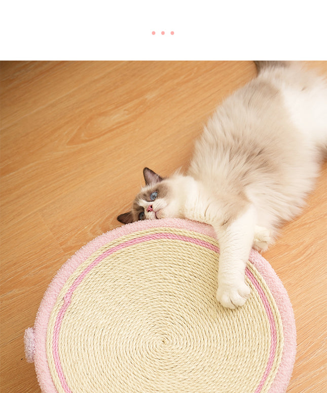 Round Cat Scratcher Sisal Weave Cat Scratching Pad 2 In1Indoor Grinding Claws Cat Training Toys For Cats Furniture Protection
