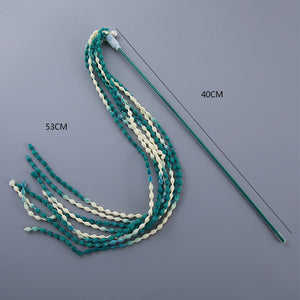 Cat Jouets à Chat Baguettes en Peluche Jouets Interactifs Baguette de Taquinerie Vibrante pour Chat avec Clochette pour Chaton Exercices et Jeux