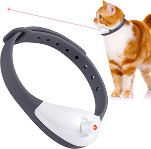 Wearable Jouets Automatiques pour Chats avec Lumières LED Collier Intelligent Électrique Amusant pour Chaton Jouets Interactifs pour Chats d'Intérieur Jouets d'Exercice pour Animaux Rechargeable USB Auto On Off