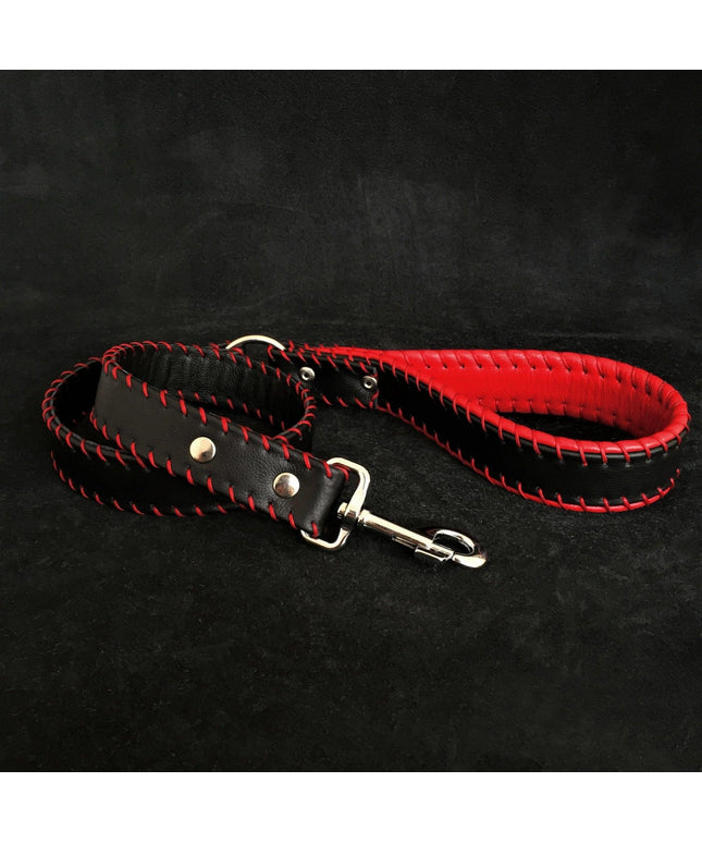 Handstitched soft leather leash-0