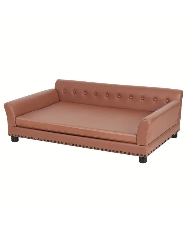 Leather Large Dog Sofa Lounge with Cushion-0
