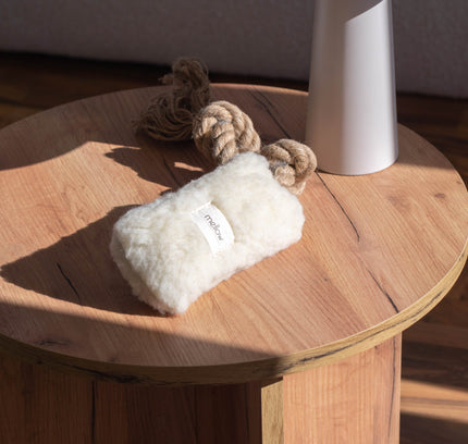 Natural Woolen Dog Tug Toy - White-0