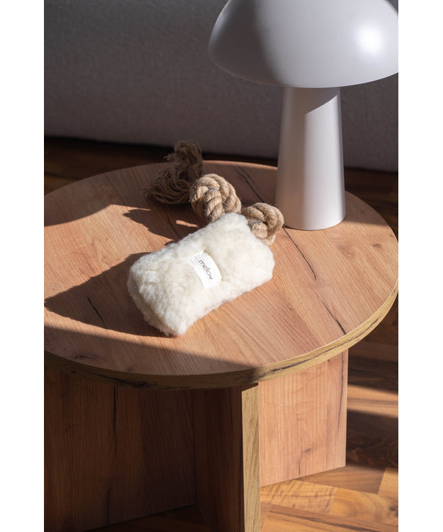 Natural Woolen Dog Tug Toy - White-0