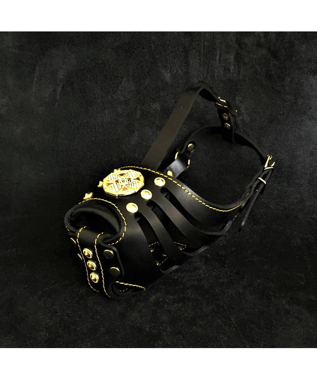 'Maximus'' Basket Muzzle Black & Gold-0