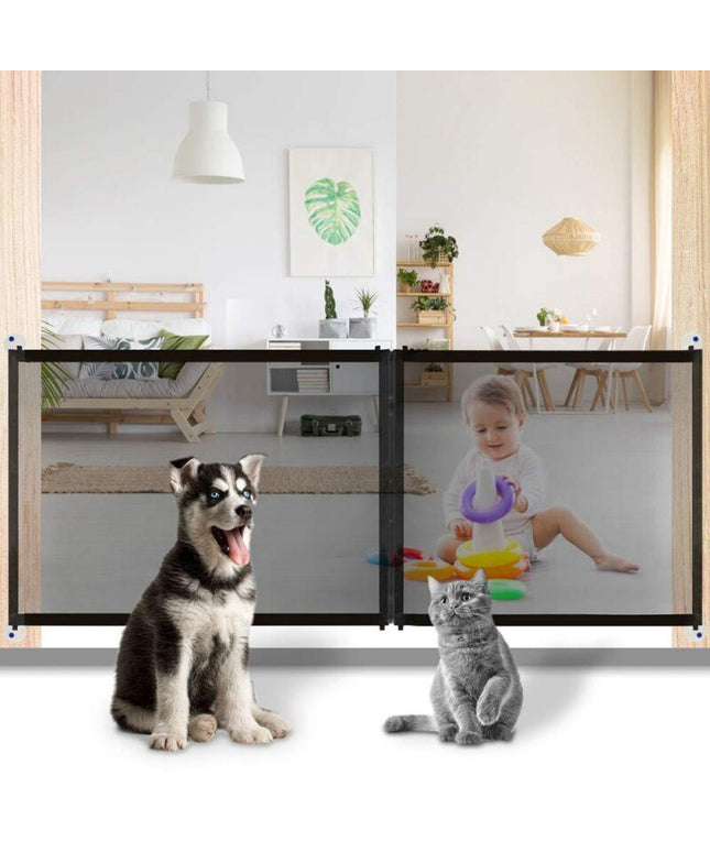 Pet Dog Fence Gate Safe Guard Safety Enclosure Dog Fences Dog Gate The Ingenious Mesh Magic Pet Gate Pet supplies-0