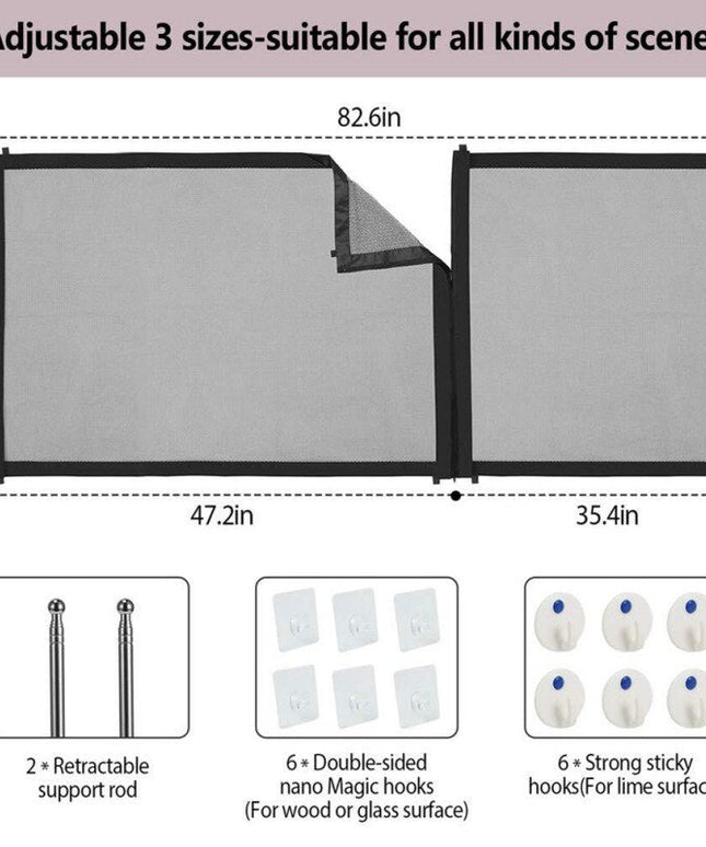 Pet Dog Fence Gate Safe Guard Safety Enclosure Dog Fences Dog Gate The Ingenious Mesh Magic Pet Gate Pet supplies-1