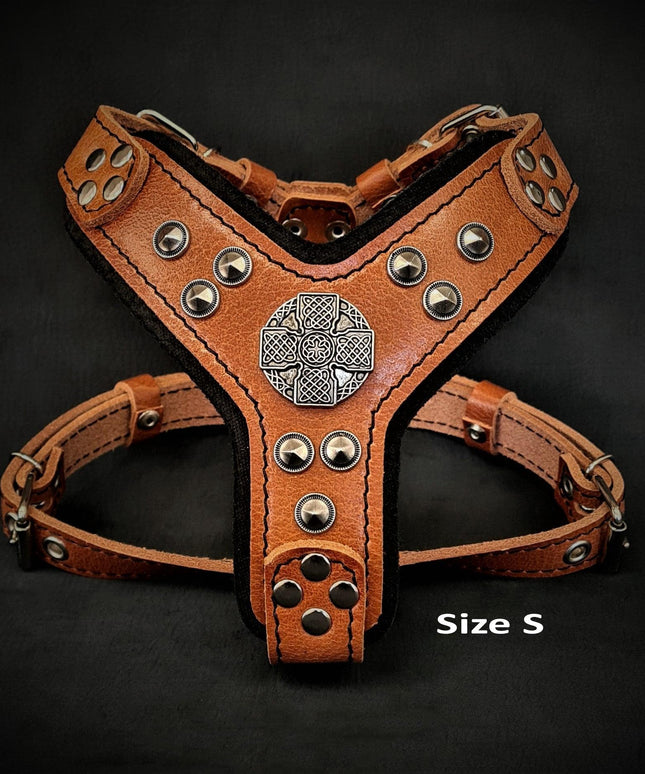 The ''Maximus'' harness brown & silver Small to Medium Size-1